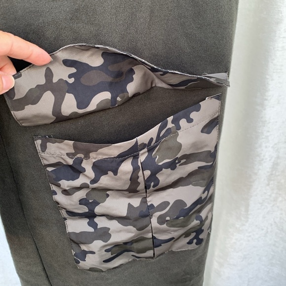 Zara Trafaluc Army Green Camo Pocket Sweatshirt Dress - Picture 10 of 13